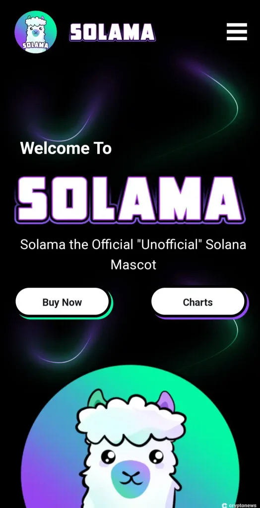 Solama website (mobile screenshot)