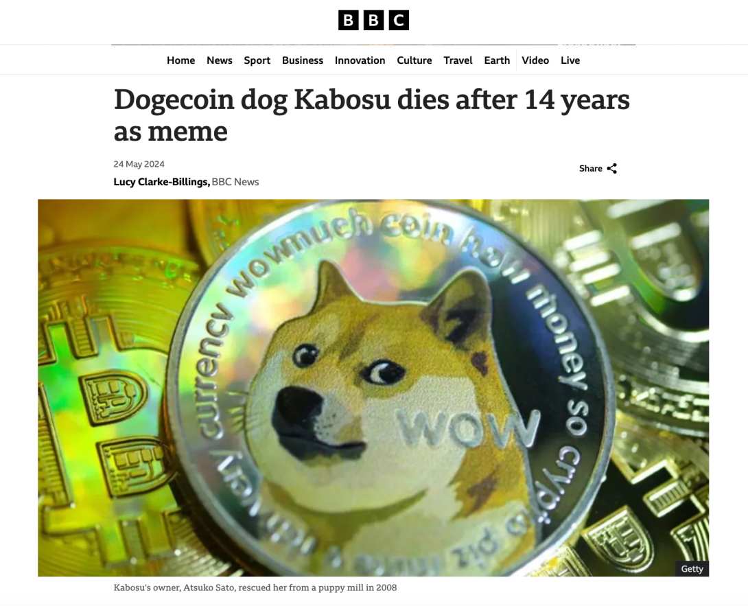 The Death of Kabosu, The Face of Dogecoin meme