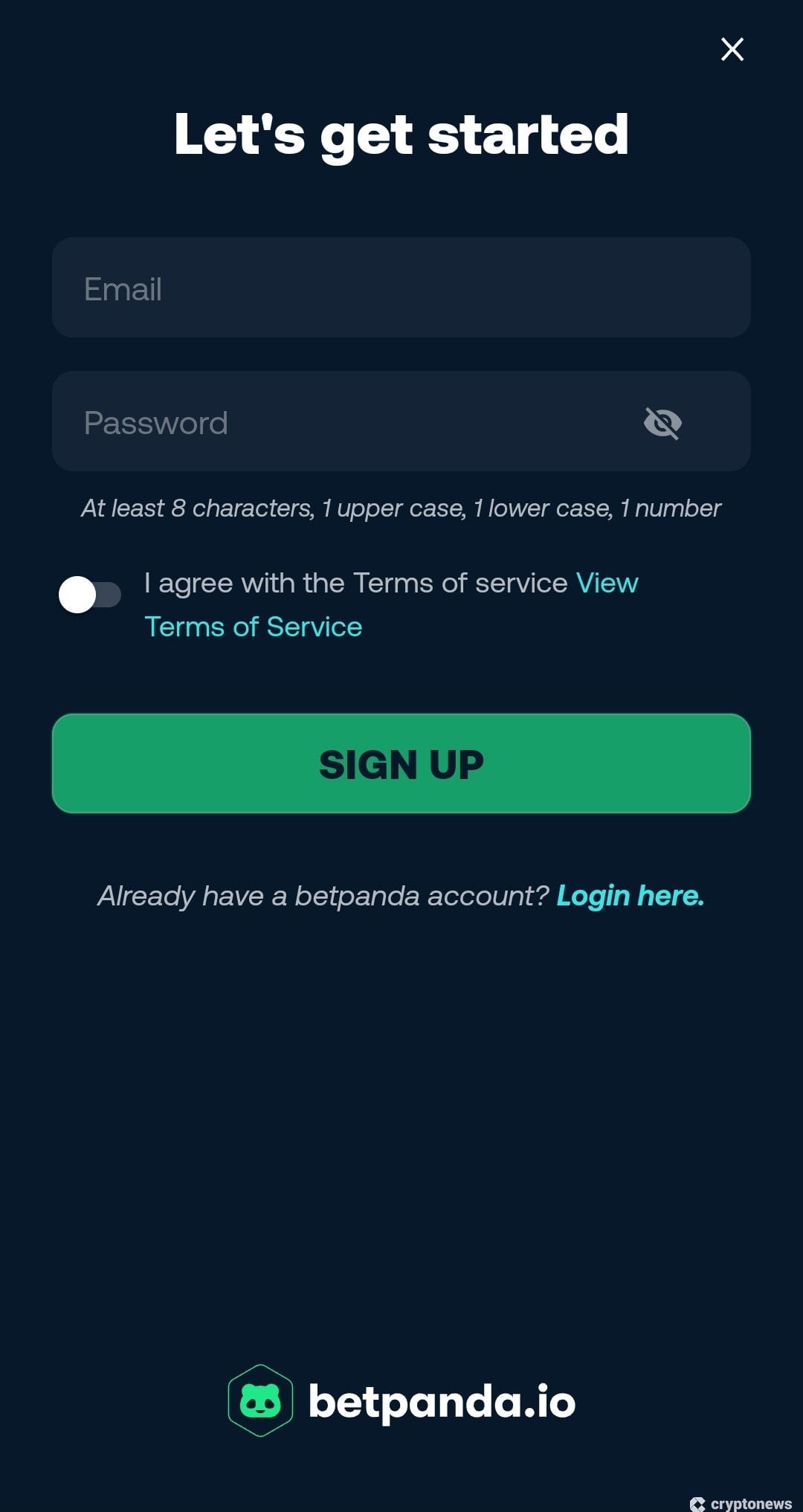 betpanda create an account