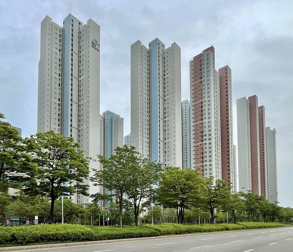 A residential area in Incheon, South Korea.
