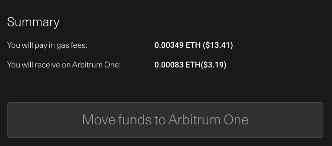 arbitrum one confirm transaction