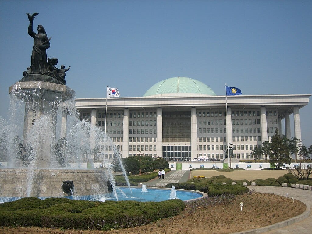 The South Korean National Assembly in Seoul, South Korea.