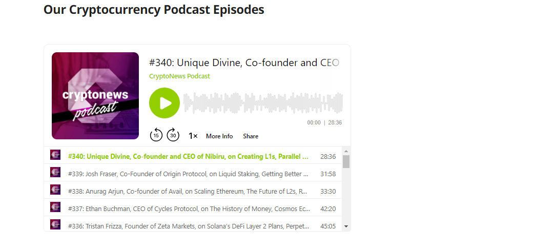 Cryptonews Podcast site