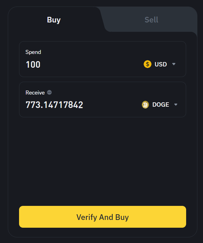 buy dogecoin with binance wallet