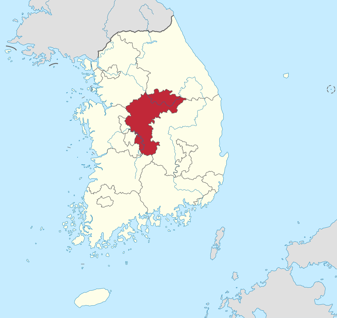 North Chungcheong Province on a map of South Korea.