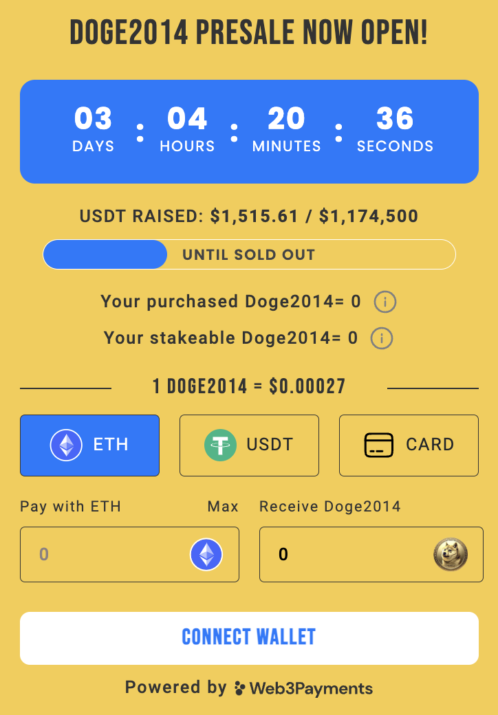 Doge2014 presale widget