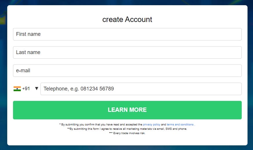 Create an account on Bitcoin Xact