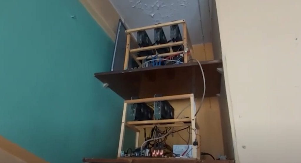 A suspected illegal crypto mining “farm” in Russia.