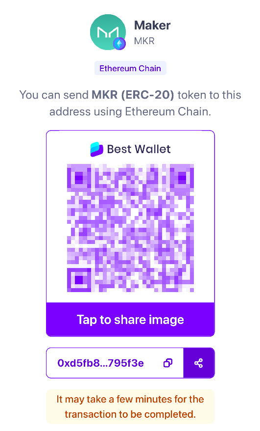transfer maker coin to wallet 