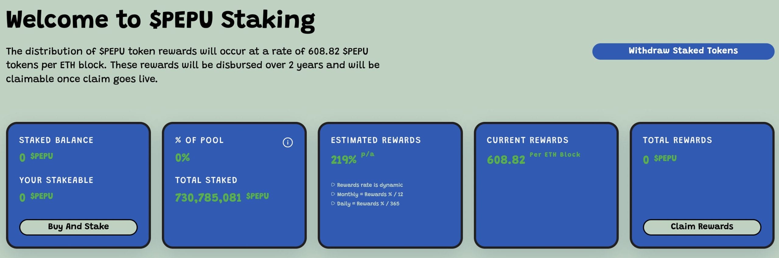 Pepe Unchained staking