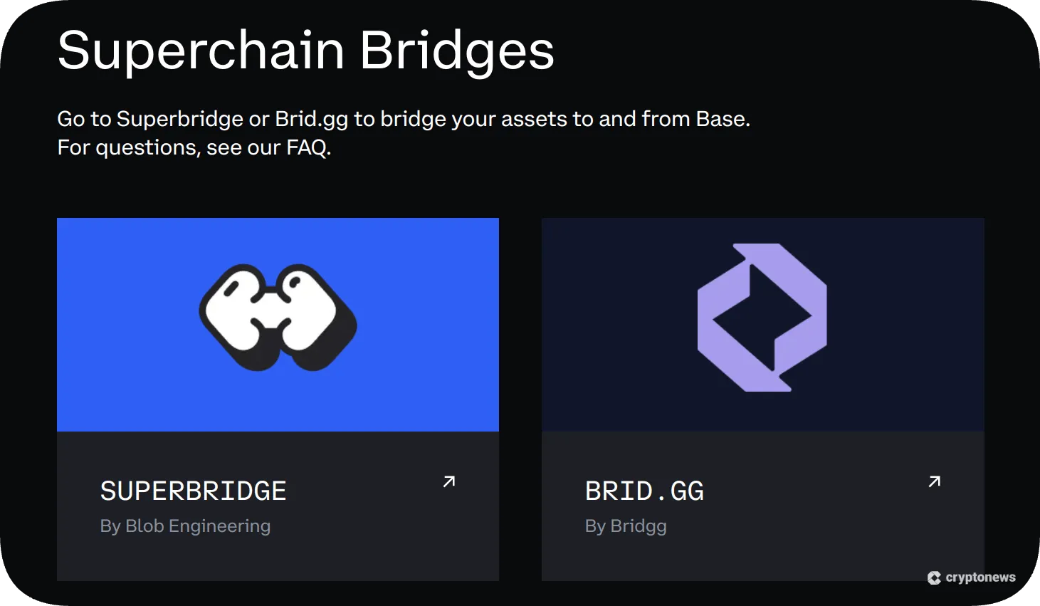 screenshot of superbridge dApp