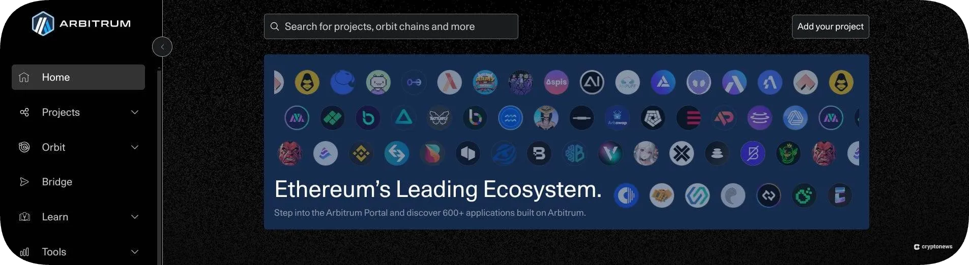 screenshot of arbitrum
