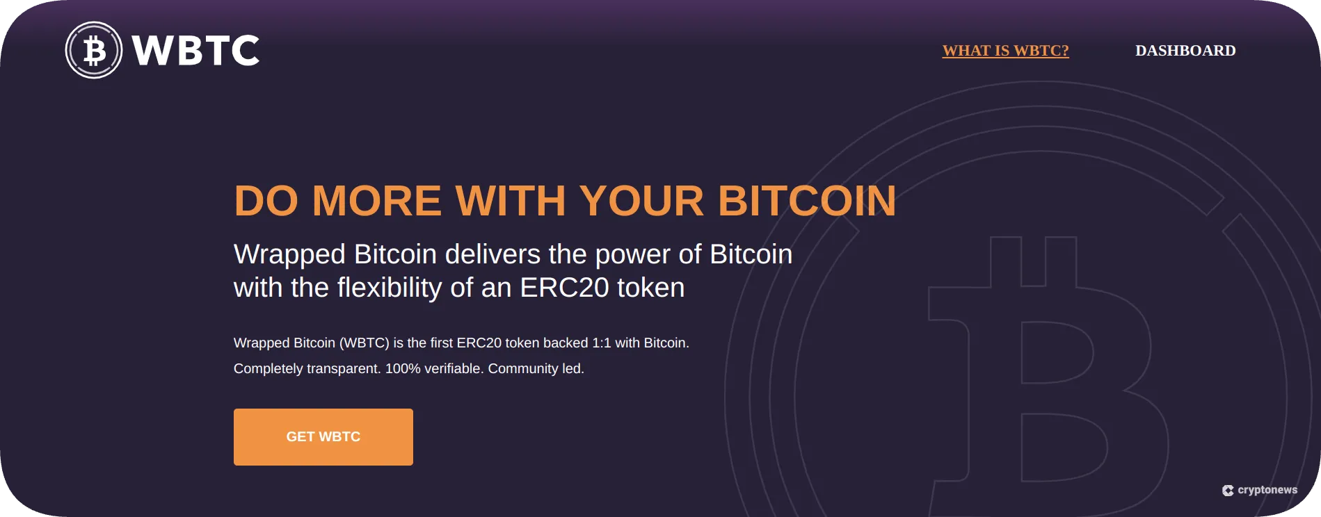 Screenshot of Wrapped Bitcoin (WTC)