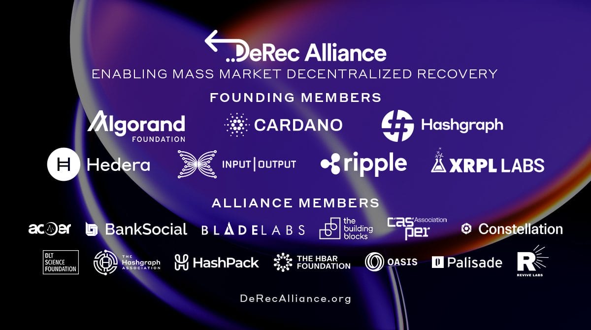 DeRec Alliance Member - Pengembang Cardano InputOutput dan Hedera Bergabung dengan DeRec Alliance sebagai Anggota Pendiri Terakhir
