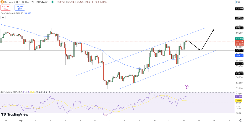 Bitcoin Price Chart - Source: Trading