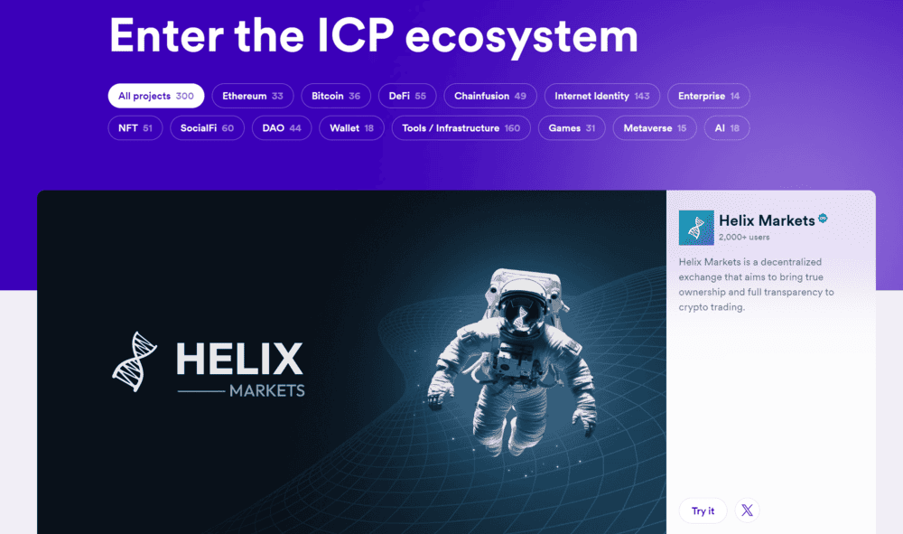 Internet Computer Ecosystem dApps 