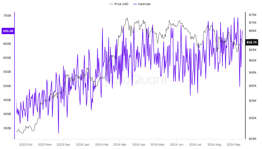 Bitcoin network's hashrate