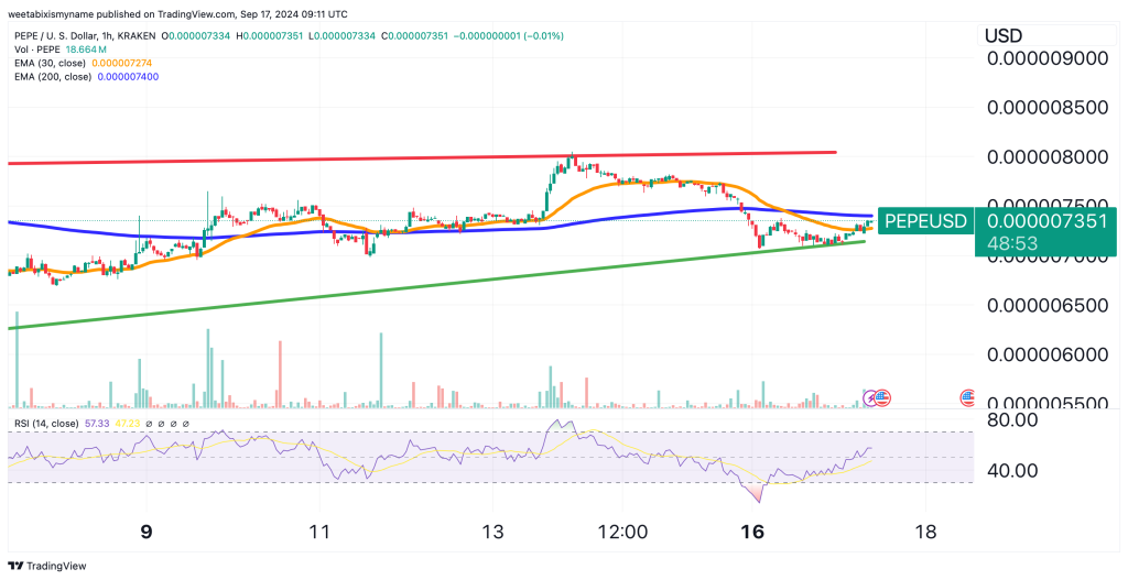 Pepe price chart.