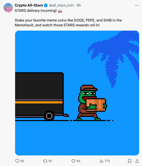 Crypto All-Stars tweet.