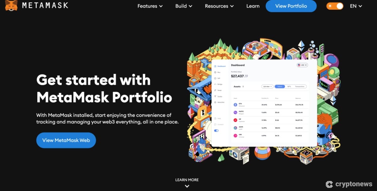 Screenshot of metamask