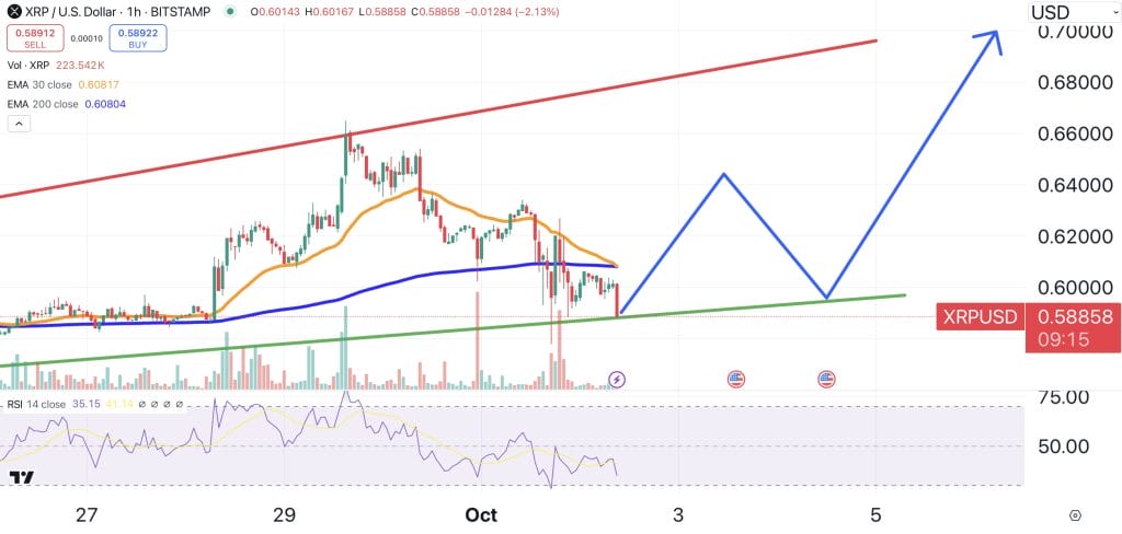 XRP price chart.