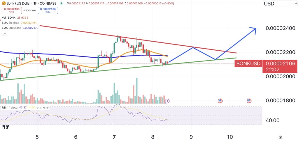 BONK price chart.