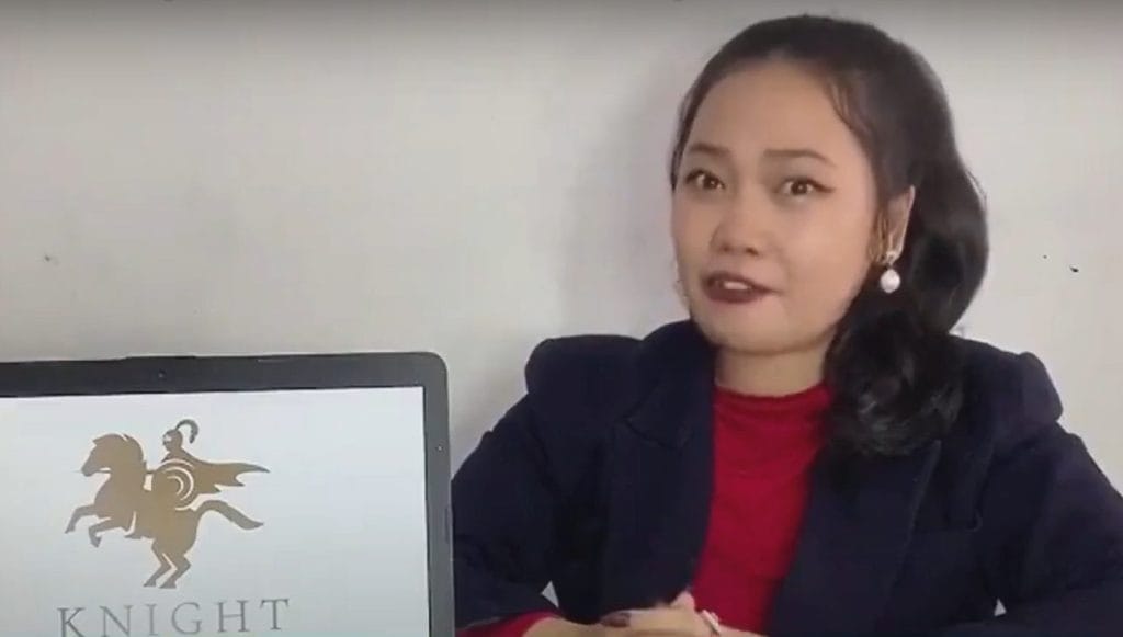 “La China” speaking about her supposed USDT investments on the Knight Consortium platform on a Knight Consortium-linked Telegram channel.