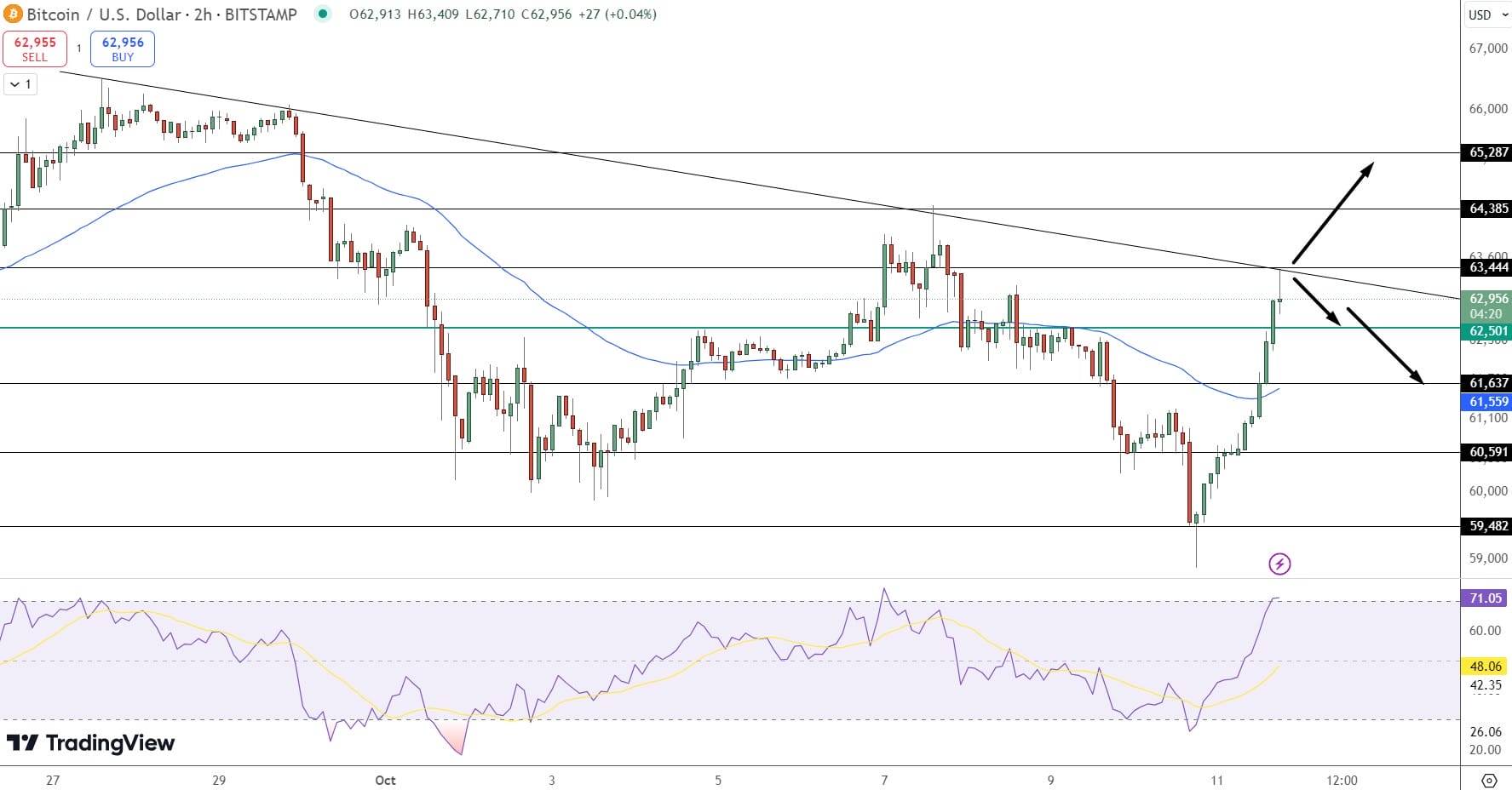 Harga BTC/USD - Perkiraan Harga Bitcoin: Akankah Data Sentimen Konsumen Michigan Mendorong Kenaikan ke $100,000 BTC?