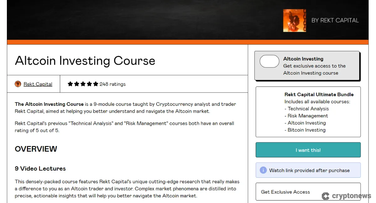 rekt capital crypto course