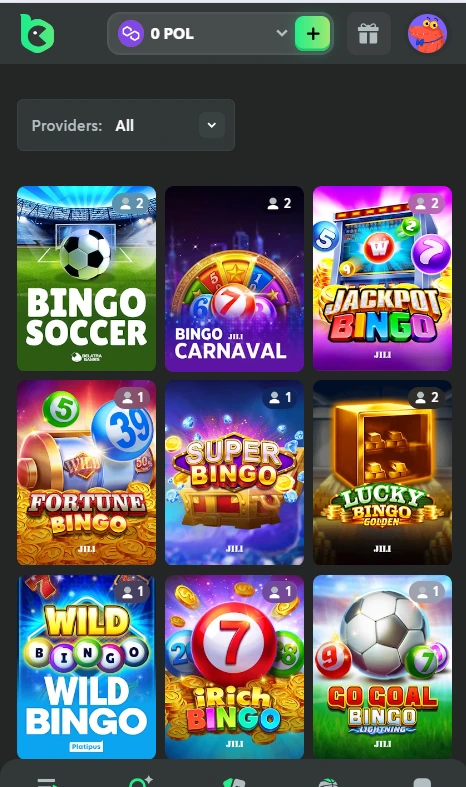 Bitcoin Bingo games on mobile site