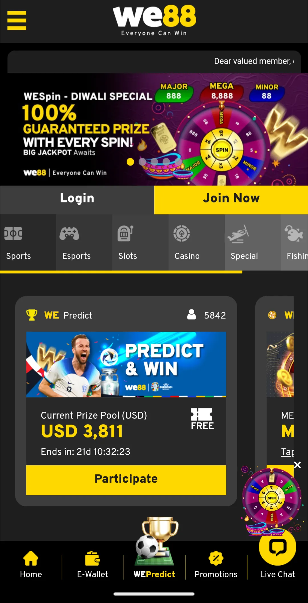 we88 mobile home page