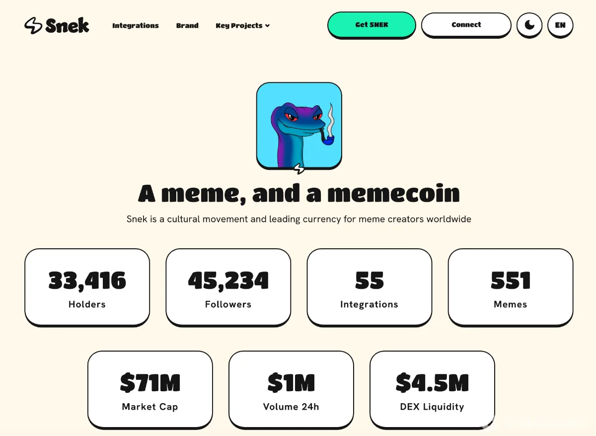 Snek Homepage Screenshot
