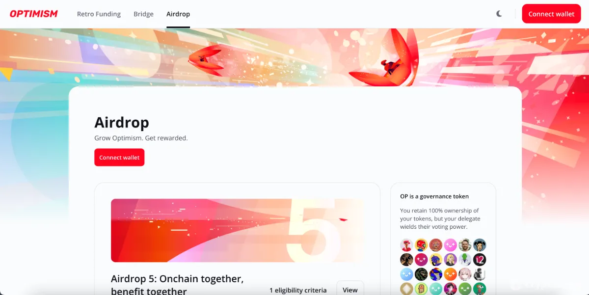 Optimism Airdrop screenshot