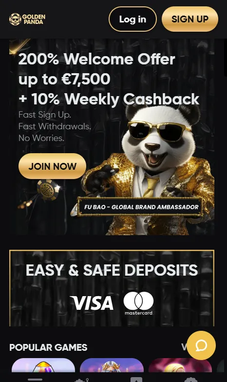 golden panda homepage