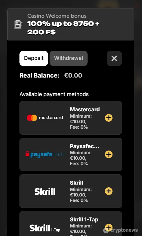 deposit using payid at spinsy