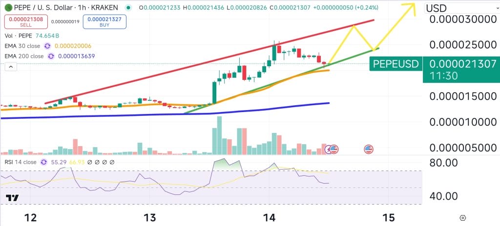 PEPE price chart.