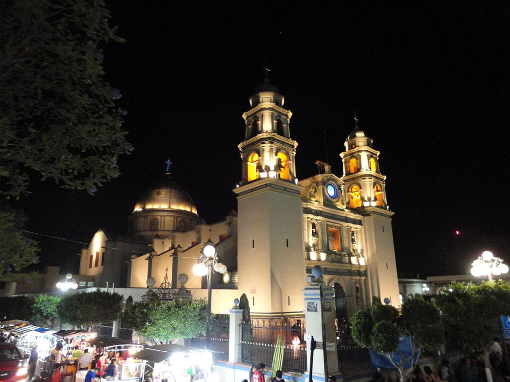 Tehuacán Cathedral, in Central Tehuacán, Mexico.