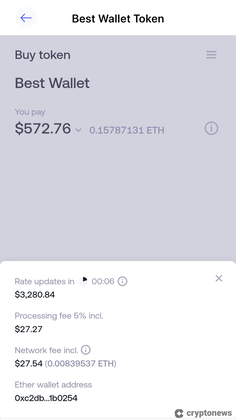 processing fees and gas fees for buying best wallet token