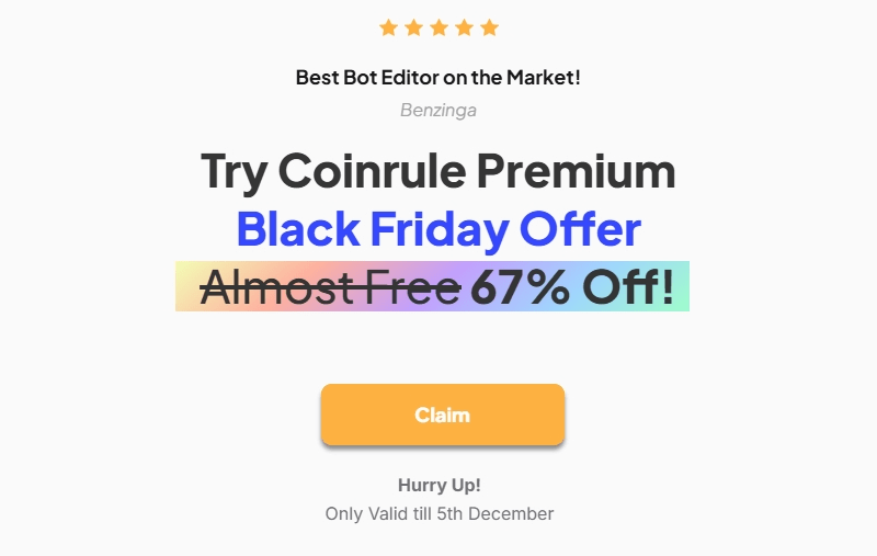 Otomatiskan Trading Kripto Anda dengan Diskon 67% Black Friday Coinrule