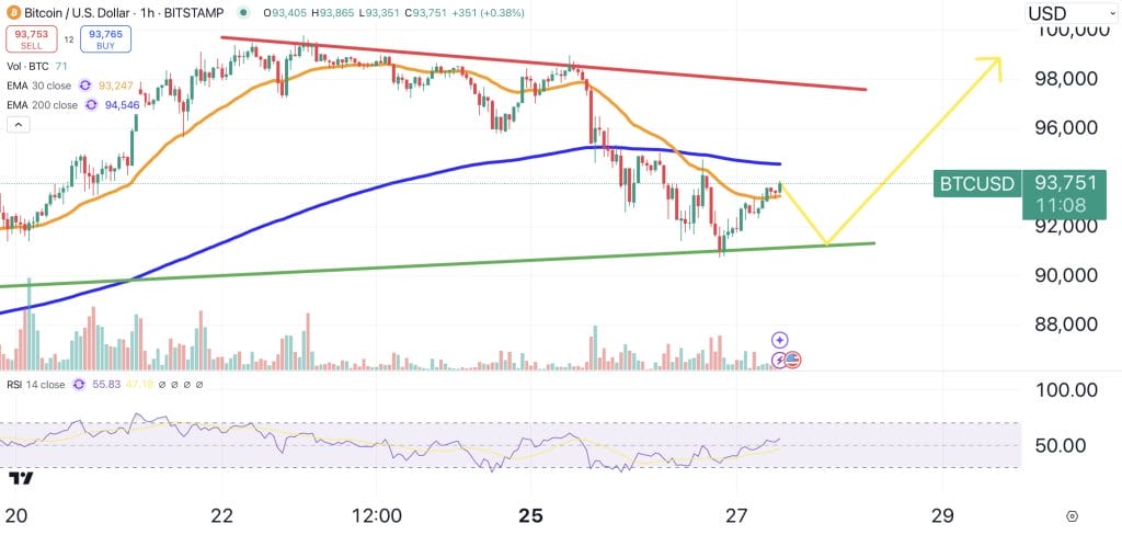 Bitcoin price chart.