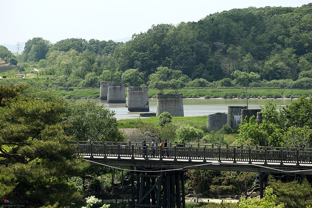 Tourists visit part of the DMZ.