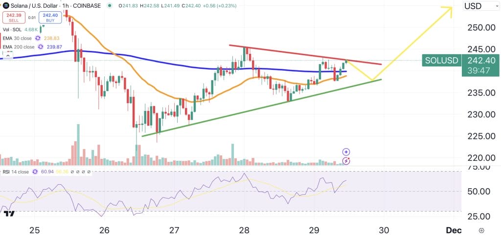 Solana price chart - top performing coins.