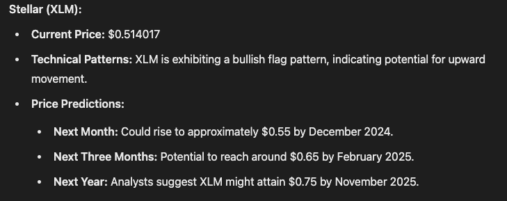 Stellar ChatGPT analysis.