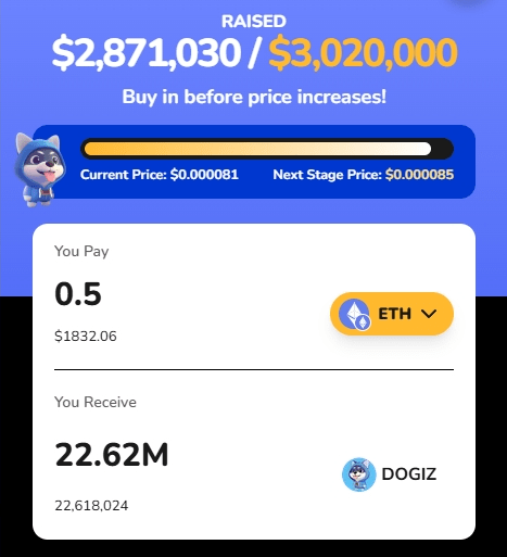 buy dogizen tokens