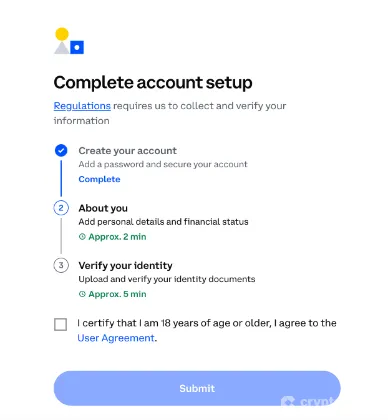 coinbase signup process step 2
