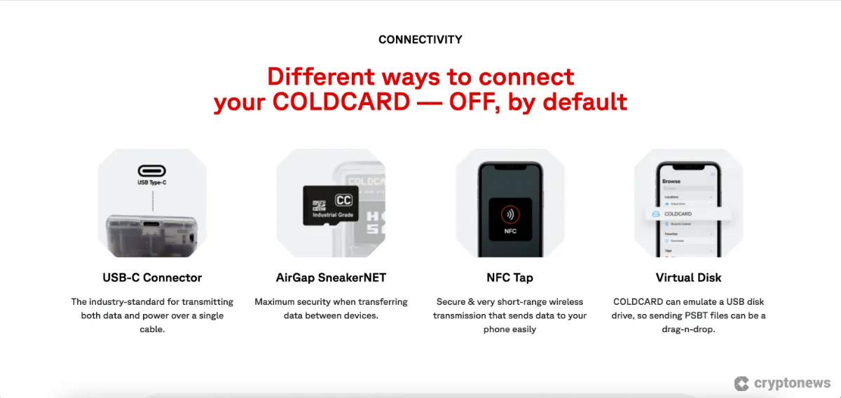 หน้าแรกของ Coldcard Mk4