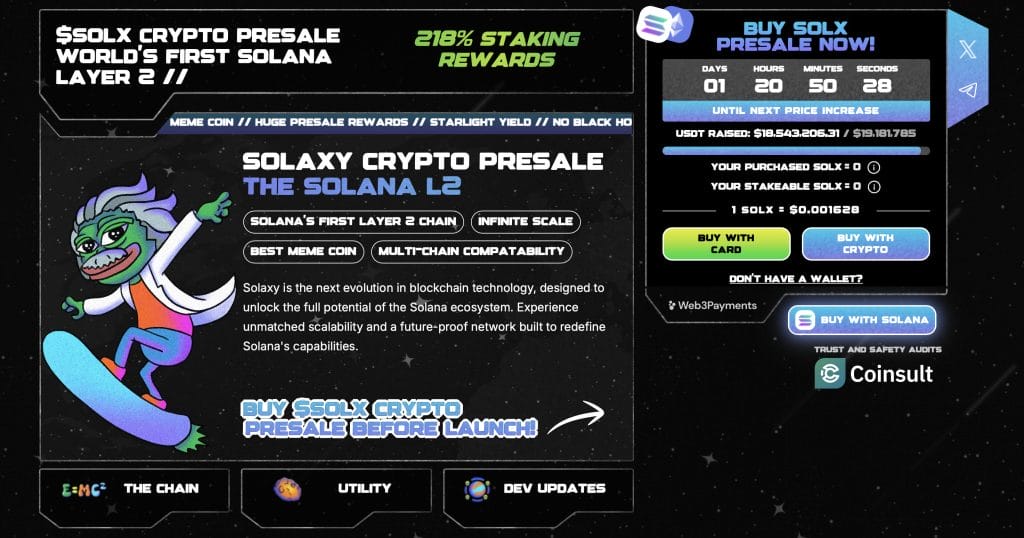 Solaxy presale page.