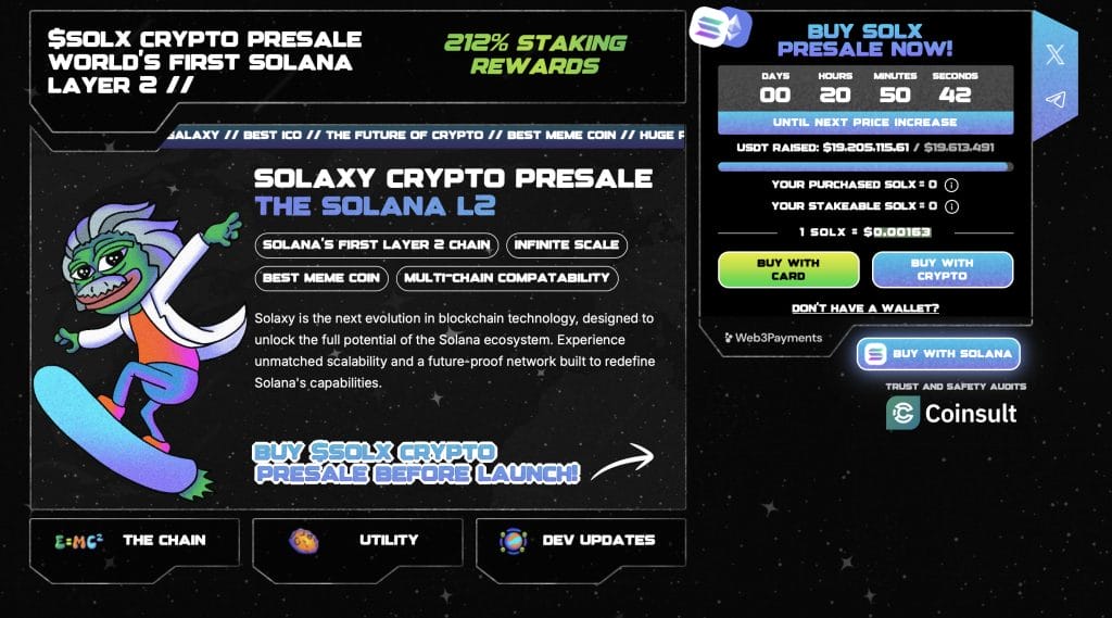 Solaxy presale page.