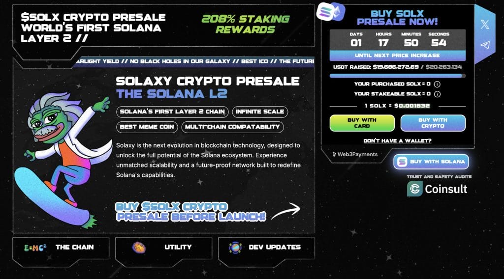 Solaxy presale page.