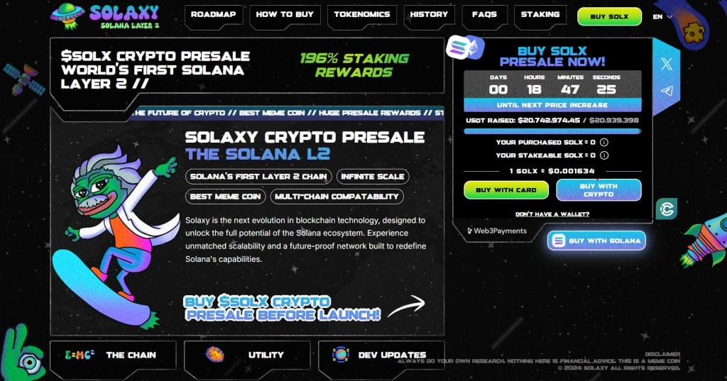 Solaxy crypto website.